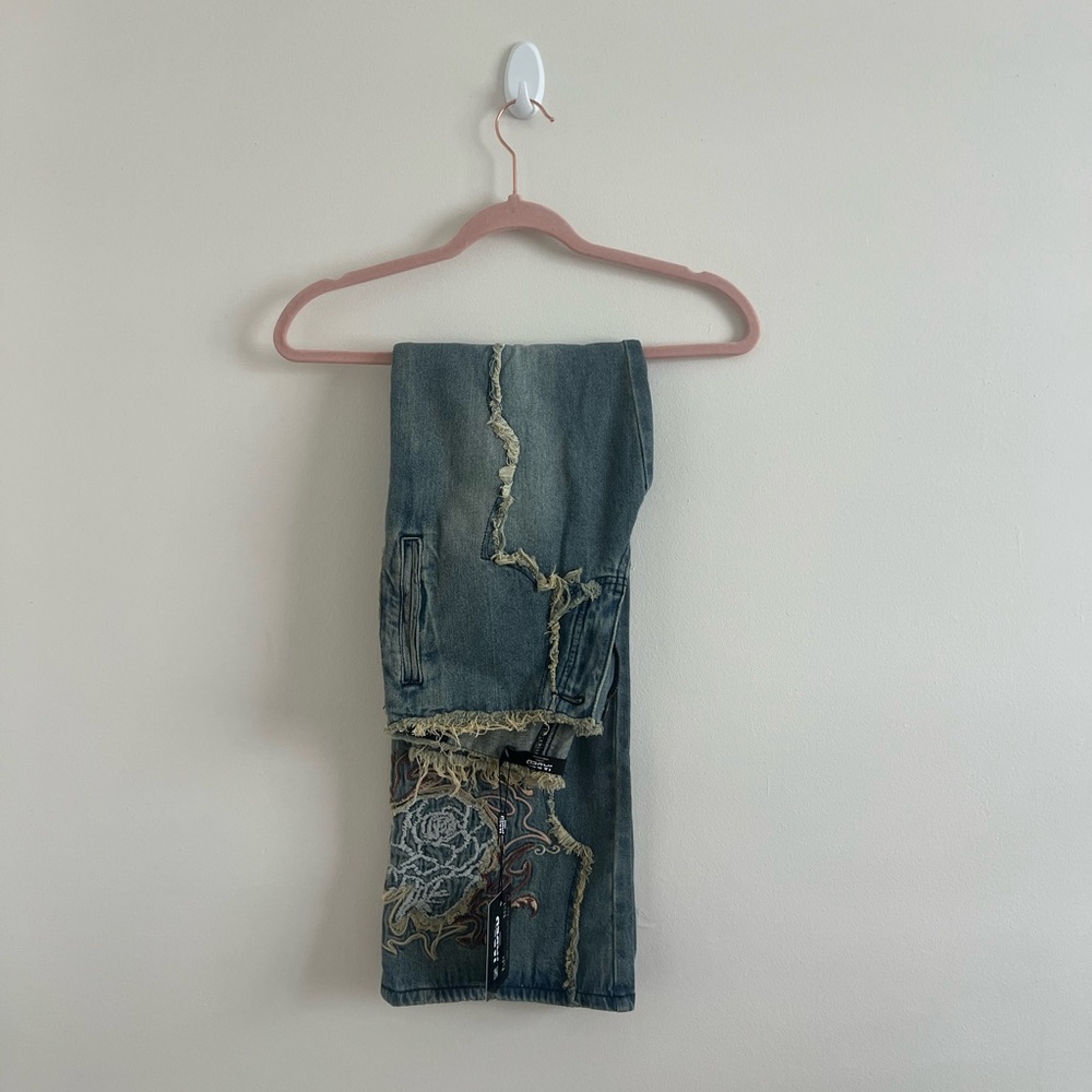 NWT Jaded London Low Rise Embroidered Jeans